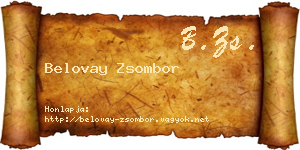 Belovay Zsombor névjegykártya